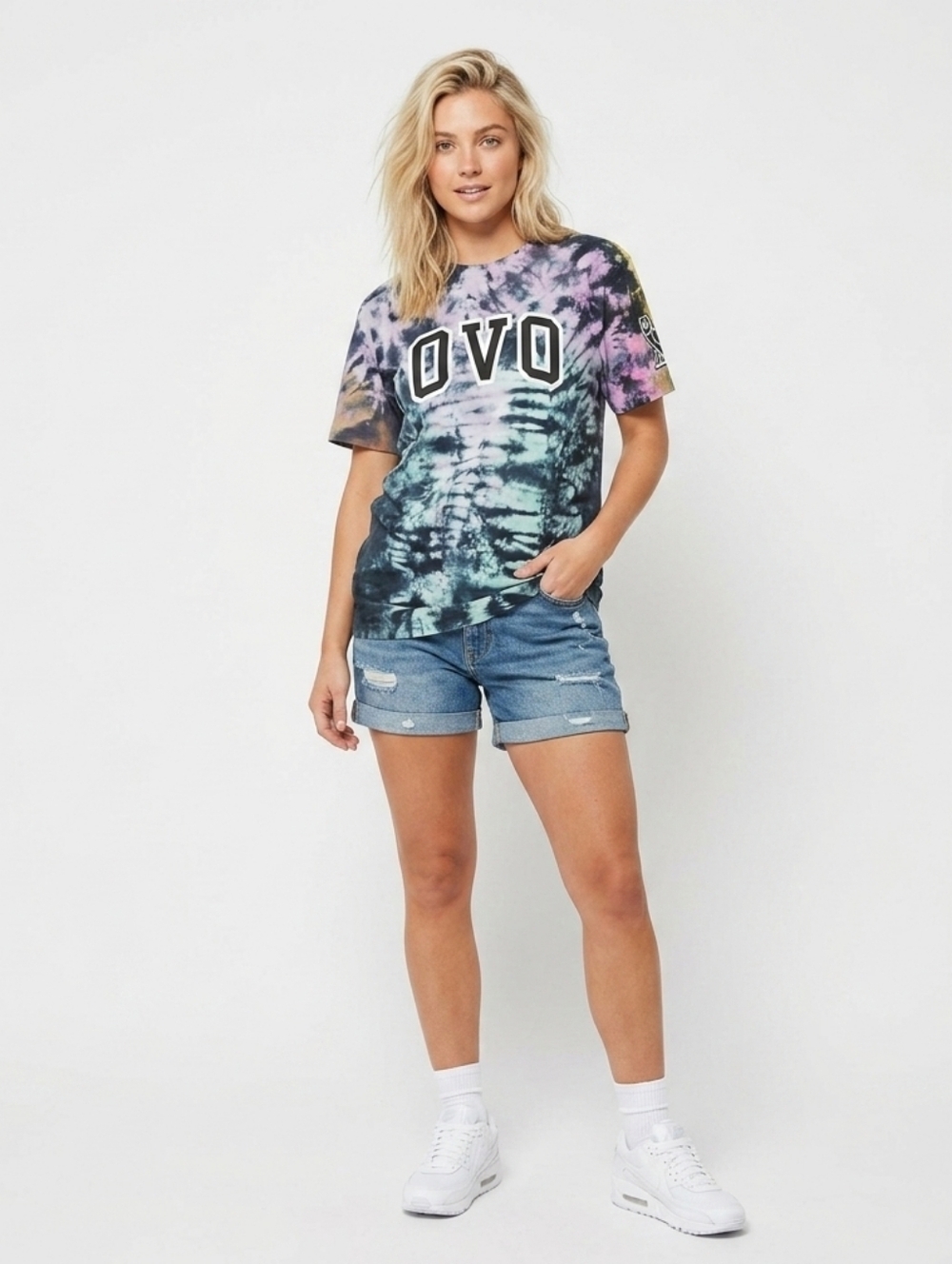 OVO October's Very Own OVO Tie Dye Arch Tee NIght BlueT-Shirt Medium Drake